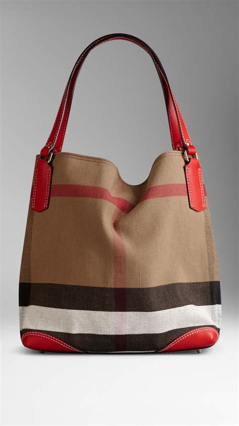 burberry red plaid tote|Burberry check purse.